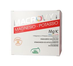 Macrovyt integratore Magnesio e potassio, vitamina c, acido folico 36 bustine