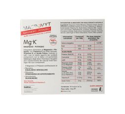 Macrovyt integratore Magnesio e potassio, vitamina c, acido folico 36 bustine
