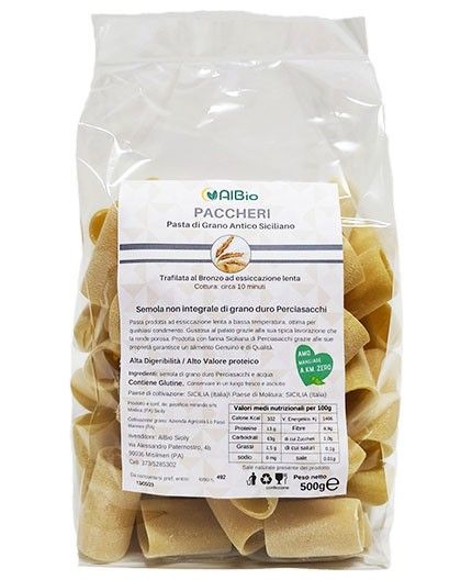 Paccheri Pasta artigianale di perciasacchi grano antico (Kamut siciliano)