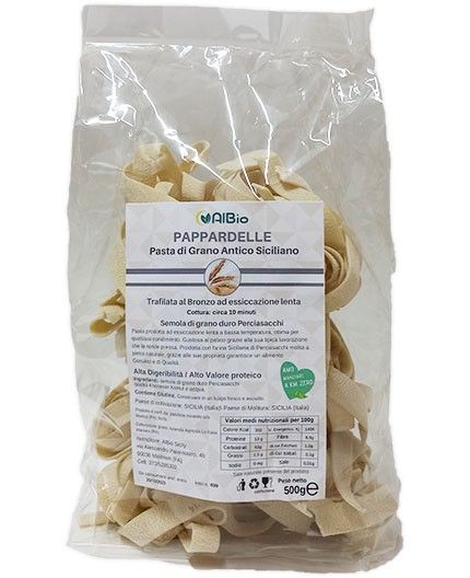 Pappardelle Pasta artigianale di perciasacchi grano antico (Kamut Siciliano)