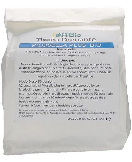 Tisana drenante – Pilosella Plus, infuso biologico con equiseto e melissa, drenaggio linfatico