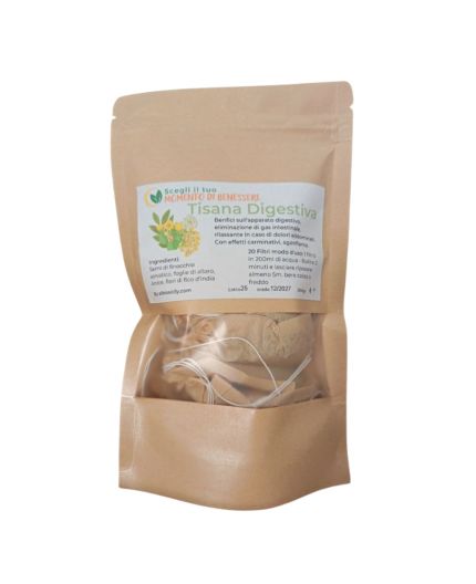 Tisana digestiva sgonfiante finocchio, alloro, fico d’india, anice effetto sgonfiante 50g e 100g