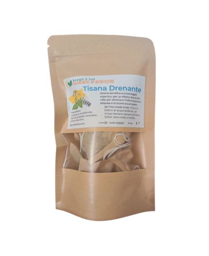 Tisana Drenante, Betulla, Equiseto, Ortosiphonide, tarassaco, gramigna, Pilosella, Ortica infuso effetto diuretico 50g e 100g